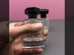 향수병 30ML 6 각형 라운드 캡 세로 스트라이프는 분무 병 50 밀리람베르트를 향기로 채웁니다