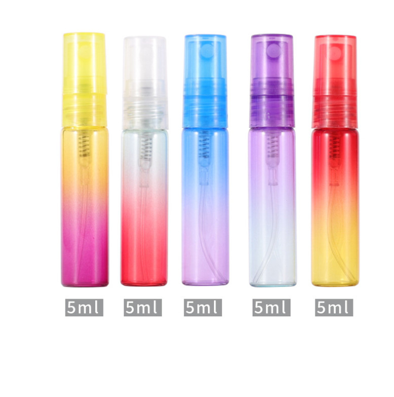 Colorful 5ml Perfume Spray Bottle Portable Plastic Hot Stamping