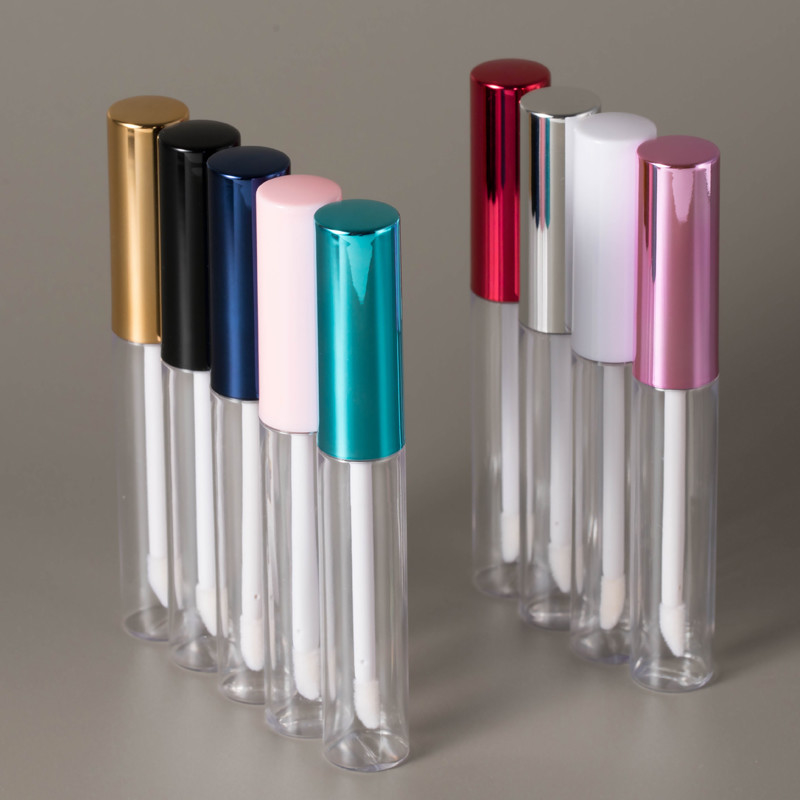 OEM ODM Clear Round Lip Gloss Containers Wand Tubes UV Coating